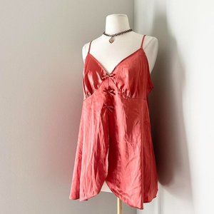 Cute y2k Bright Orange Mini Slip Dress